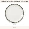 MACKENZIE-CHILDS Set of 4 Everyday Dinner Plates, Dishwasher- and Microwave-Safe, 10 Inches, Black-and-White Courtly Check