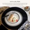MACKENZIE-CHILDS Set of 4 Everyday Dinner Plates, Dishwasher- and Microwave-Safe, 10 Inches, Black-and-White Courtly Check