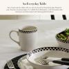 MACKENZIE-CHILDS Set of 4 Everyday Mugs, Dishwasher-Safe and Microwave-Safe, 14-Ounce Capacity, Black-and-White Courtly Check