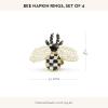 MACKENZIE-CHILDS Set of 4 Napkin Rings, Decorative Napkin-Holder Ring for Cloth Napkins, Bee(Bee)