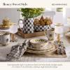 MACKENZIE-CHILDS Set of 4 Napkin Rings, Decorative Napkin-Holder Ring for Cloth Napkins, Bee(Bee)