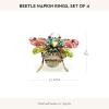 MACKENZIE-CHILDS Set of 4 Napkin Rings, Decorative Napkin-Holder Ring for Cloth Napkins, Bee(Beetle)