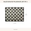 MACKENZIE-CHILDS Set of 4 Sinamay Placemats, Durable Woven Table Mats, Black(Black)