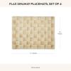 MACKENZIE-CHILDS Set of 4 Sinamay Placemats, Durable Woven Table Mats, Black(Flax)
