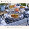 MACKENZIE-CHILDS Set of 4 Sinamay Placemats, Durable Woven Table Mats, Black(Navy)