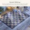 MACKENZIE-CHILDS Set of 4 Sinamay Placemats, Durable Woven Table Mats, Black(Navy)