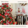 MACKENZIE-CHILDS Set of 6 Christmas Magic Sparkle Glass Ornaments, Christmas Tree Decorations Set