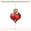 MACKENZIE-CHILDS Set of 6 Christmas Magic Sparkle Glass Ornaments, Christmas Tree Decorations Set