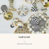 MACKENZIE-CHILDS Set of 6 Courtly Check Medium Ball Ornaments, Christmas Tree Decorations