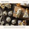 MACKENZIE-CHILDS Set of 6 Golden Hour Glass Ornaments, Christmas Tree Decorations Set