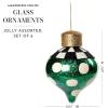 MACKENZIE-CHILDS Set of 6 Jolly Glass Ornaments, Christmas Tree Decorations Set