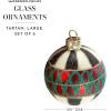 MACKENZIE-CHILDS Set of 6 Tartan Glass Ornaments, Christmas Tree Decorations Set, Large(Large)