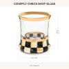 MACKENZIE-CHILDS Shot Glass, Cute Shot Glass for Drinking or Decor, 2 Ounces, Blue-and-White Royal Check(Courtly Check)
