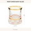 MACKENZIE-CHILDS Shot Glass, Cute Shot Glass for Drinking or Decor, 2 Ounces, Blue-and-White Royal Check(Rosy Check)