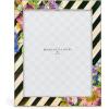 MACKENZIE-CHILDS Silver-Plated 4″ x 6″ Frame, Cute Tabletop Decor, Gray-and-White Sterling Check(Flower Market)