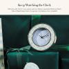 MACKENZIE-CHILDS Silver-Plated Round Desk Clock, Decorative Clock for Living Room, Kitchen, or Office, Black-and-White Courtly Check(Sterling Check)