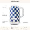 MACKENZIE-CHILDS Stainless-Steel Electric Kettle Bundle with Stainless-Steel 2-Slice Toaster, Blue-and-White Royal Check