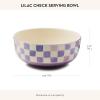 MACKENZIE-CHILDS Stoneware Serving Bowl, Large Decorative Bowl, 14-Cup Capacity, Lilac Check(Lilac)