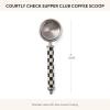 MACKENZIE-CHILDS Supper Club Coffee Scoop, Cute Measuring Scoop for Coffee or Tea Leaves, Coffee-Bar Accessory, Black-and-White Courtly Check