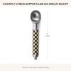 MACKENZIE-CHILDS Supper Club Ice Cream Scoop, Aluminum Ice Cream Accessory, Black-and-White Courtly Check