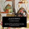 MACKENZIE-CHILDS Teapot Salt and Pepper Shaker Set, Ceramic Salt and Pepper Holders, Black-and-White Courtly Check(White Flower Market)