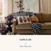 MACKENZIE-CHILDS Throw Pillow, Decorative Cotton Pillow for Halloween, 20×20, Jack-O’-Lantern in Hat(Happy Jack Pumpkin Shaped)