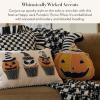 MACKENZIE-CHILDS Throw Pillow, Decorative Cotton Pillow for Halloween, 20×20, Jack-O’-Lantern in Hat(Happy Jack Pumpkin Shaped)
