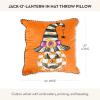 MACKENZIE-CHILDS Throw Pillow, Decorative Cotton Pillow for Halloween, 20×20, Jack-O’-Lantern in Hat(Jack O’ Lantern in Hat)