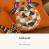 MACKENZIE-CHILDS Throw Pillow, Decorative Cotton Pillow for Halloween, 20×20, Jack-O’-Lantern in Hat(Jack O’ Lantern in Hat)