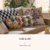 MACKENZIE-CHILDS Throw Pillow, Decorative Cotton Pillow for Thanksgiving, 20×20, Checked Turkey
