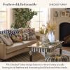 MACKENZIE-CHILDS Throw Pillow, Decorative Cotton Pillow for Thanksgiving, 20×20, Checked Turkey