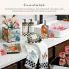 MACKENZIE-CHILDS Tissue-Box Cover, Tissue Holder for Home Decor, Flower Market Reflections, Square(Flower Market)