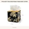 MACKENZIE-CHILDS Tissue-Box Cover, Tissue Holder for Home Decor, Flower Market Reflections, Square(Twilight Toile)