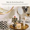 MACKENZIE-CHILDS Vanity Mirror, Double-Sided Makeup Mirror with 5X Magnification on One Side, Black-and-White Courtly Check
