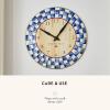 MACKENZIE-CHILDS Wall Clock, Decorative Clock for Kitchen and Living Room, Blue-and-White Royal Check(Royal Check)