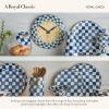 MACKENZIE-CHILDS Wall Clock, Decorative Clock for Kitchen and Living Room, Blue-and-White Royal Check(Royal Check)
