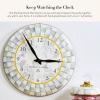 MACKENZIE-CHILDS Wall Clock, Decorative Clock for Kitchen and Living Room, Blue-and-White Royal Check(Sterling Check)