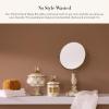 MACKENZIE-CHILDS Waste Bin, Decorative Bedroom Trash Can or Bathroom Trash Can, Blue-and-White Royal Check(Mocha Check)