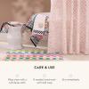 MACKENZIE-CHILDS Waste Bin, Decorative Bedroom Trash Can or Bathroom Trash Can, Blue-and-White Royal Check(Rosy Check)