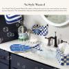 MACKENZIE-CHILDS Waste Bin, Decorative Bedroom Trash Can or Bathroom Trash Can, Blue-and-White Royal Check(Royal Check)
