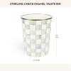 MACKENZIE-CHILDS Waste Bin, Decorative Bedroom Trash Can or Bathroom Trash Can, Blue-and-White Royal Check(Sterling Check)