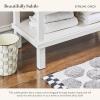 MACKENZIE-CHILDS Waste Bin, Decorative Bedroom Trash Can or Bathroom Trash Can, Blue-and-White Royal Check(Sterling Check)