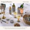 MACKENZIE-CHILDS Wine Bottle Cooler, Champagne and Wine Ice Bucket, Gray-and-White Sterling Check(Courtly Check With Gold)
