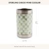 MACKENZIE-CHILDS Wine Bottle Cooler, Champagne and Wine Ice Bucket, Gray-and-White Sterling Check(Sterling Check)