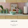 MACKENZIE-CHILDS Wood Paper Towel Holder, Decorative Paper Towel Holder for Kitchen, Blue-and-White Royal Check(Emerald Check)