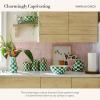 MACKENZIE-CHILDS Wood Paper Towel Holder, Decorative Paper Towel Holder for Kitchen, Blue-and-White Royal Check(Emerald Check)