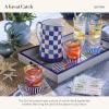 MACKENZIE-CHILDS Wooden Tray with Handles, Rectangular Tray for Serving, Butterfly Hill(Go Fish)