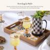 MACKENZIE-CHILDS Wooden Tray with Handles, Rectangular Tray for Serving, Butterfly Hill(Queen Bee)