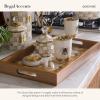 MACKENZIE-CHILDS Wooden Tray with Handles, Rectangular Tray for Serving, Butterfly Hill(Queen Bee)