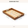 MACKENZIE-CHILDS Wooden Tray with Handles, Rectangular Tray for Serving, Butterfly Hill(Queen Bee)
